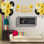 Ensemble Décoration Ballons Aluminium Eid Mubarak - Or