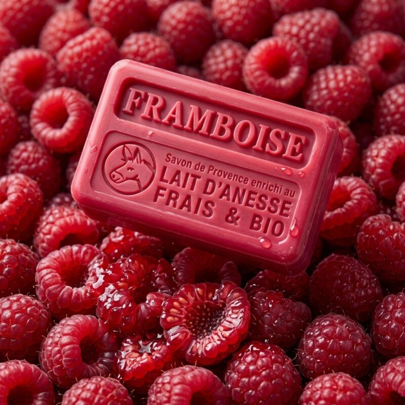 Savon français bio au lait d'âne - Framboise