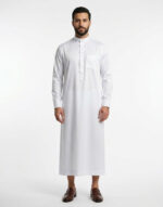qamis-homme-manches-longues-blanc-col-zein-04_baytik Qamis classic - Zein