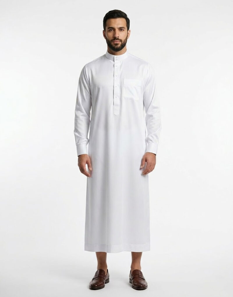 qamis-homme-manches-longues-blanc-col-zein-04_baytik Qamis classic - Zein