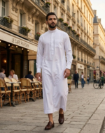 qamis-homme-manches-longues-blanc-col-zein-05_baytik Qamis classic - Zein