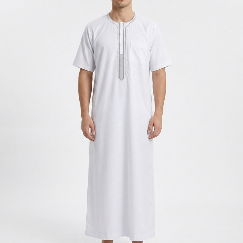 Qamis brodé (manches courtes) - Zein