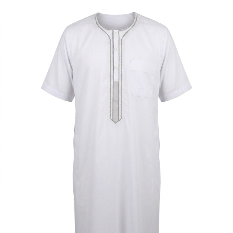 Qamis brodé (manches courtes) - Zein