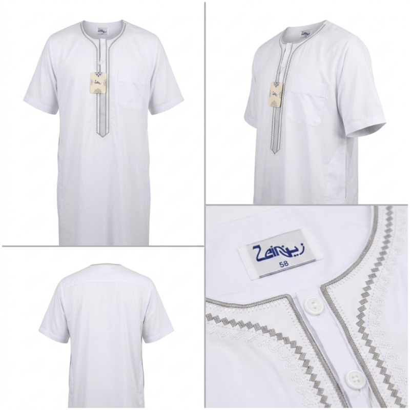 Qamis brodé (manches courtes) - Zein
